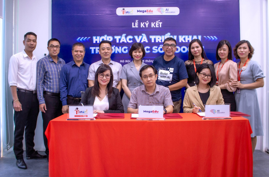 Các đại biểu tham dự lễ ký kết giữa MegaEdu, iSMART Education và AI Education diễn ra tại Hà Nội Các đại biểu tham dự lễ ký kết giữa MegaEdu, iSMART Education và AI Education diễn ra tại Hà Nội