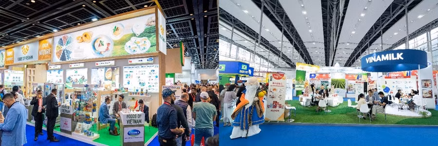 Vinamilk liên tiếp xuất hiện tại nhiều hội chợ quốc tế lớn ở các thị trường chủ lực như Dubai, Trung Quốc,…