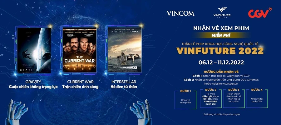 Từ 6 -11/12, Quỹ VinFuture sẽ dành tặng 25.000 vé mời miễn phí cho công chúng trên toàn quốc nhằm lan tỏa tình yêu khoa học công nghệ tới mọi người