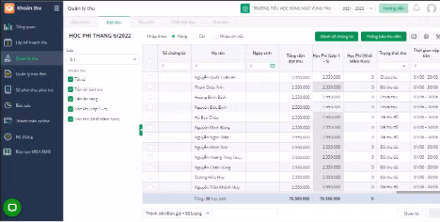 Phần mềm EMIS Khoản thu thuộc hệ sinh thái nền tảng MISA EMIS giúp phụ huynh và nhà trường thuận tiện trong việc theo dõi việc đóng học phí.