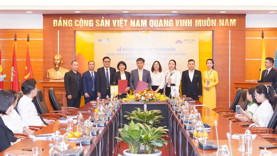 Toàn cảnh lễ ký kết thỏa thuận hợp tác toàn diện giữa PVcomBank và trường Đại học Đông Đô