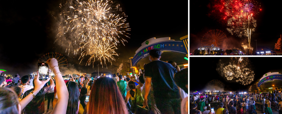 Thời gian như “ngưng đọng” khi hàng ngàn du khách cùng nhau chiêm ngưỡng vũ trụ đa sắc màu rực rỡ trên bầu trời.