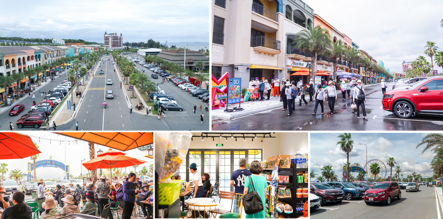 Vốn dĩ đã đông đúc, tuyến Festival Street càng đông nghịt du khách trong những ngày cuối tuần, dịp Lễ lớn