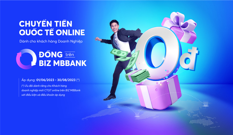 MB ưu đãi chuyển tiền quốc tế online 0 đồng trên BIZ MBBank