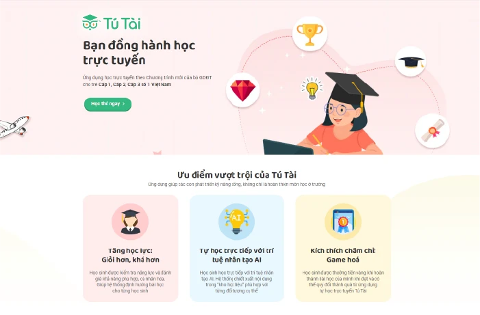 Nền tảng học tập trực tuyến Tú Tài - Mô hình giáo dục thông minh