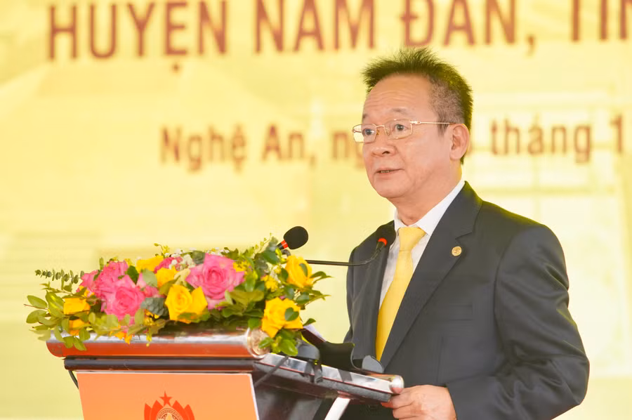 : Ông Đỗ Quang Hiển, Chủ tịch Ủy ban Chiến lược Tập đoàn T&amp;T Group phát biểu tại Lễ khởi công hai dự án.