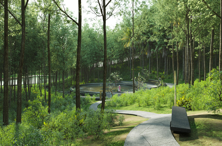 Thác 9 tầng tại Khu vực mộ bà Hoàng Thị Loan. Thác 9 tầng tại Khu vực mộ bà Hoàng Thị Loan.