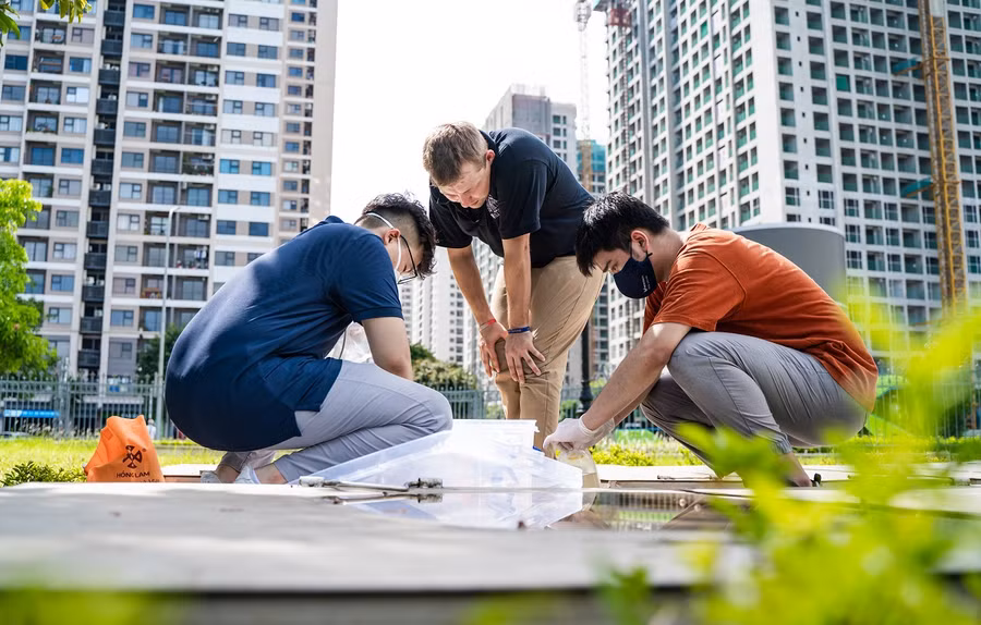 Sinh viên VinUni tham gia dự án Giám sát dịch tễ nước thải tại Việt Nam - một trong những dự án được đầu tu bởi VISHC.