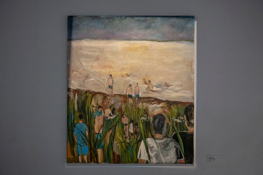 Tác phẩm Những người bơi trên sông của Nghệ sĩ Nguyễn Quốc Đạt.