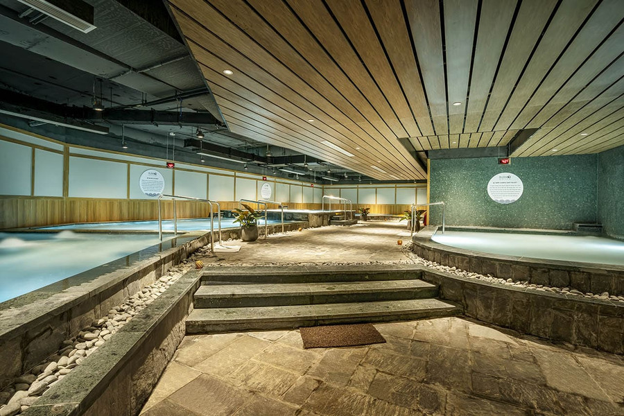 Khu vực tắm khoáng nóng Onsen tại Flamingo Cát Bà Khu vực tắm khoáng nóng Onsen tại Flamingo Cát Bà