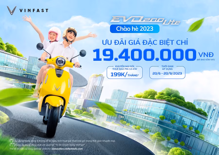 VinFast ưu đãi đặc biệt mùa hè - Evo200 Lite giá 19,4 triệu đồng