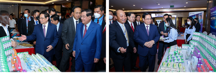 Thủ tướng Phạm Minh Chính thăm gian hàng của Angkormilk tại Diễn đàn Xúc tiến Đầu tư và Thương mại Việt Nam – Campuchia 2022. Thủ tướng Phạm Minh Chính thăm gian hàng của Angkormilk tại Diễn đàn Xúc tiến Đầu tư và Thương mại Việt Nam – Campuchia 2022.