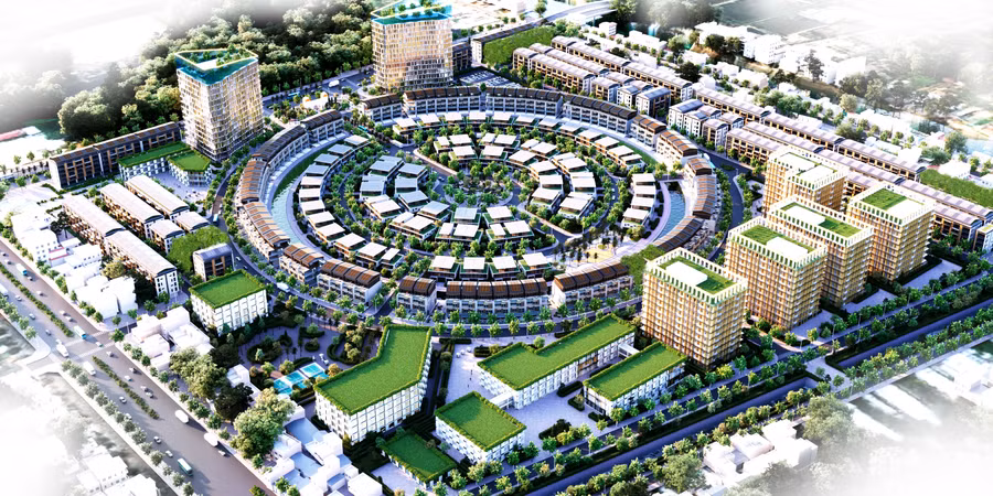 Phối cảnh dự án Khu đô thị mới khóm 5, phường 1, thành phố Cà Mau, tỉnh Cà Mau.