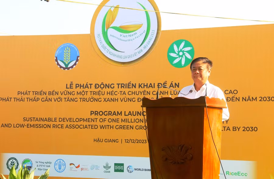 Bộ trưởng Bộ Nông nghiệp và Phát triển nông thôn Lê Minh Hoan phát biểu tại lễ phát động đề án.