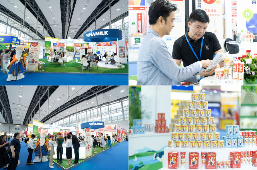 Với quy mô lớn và thiết kế độc đáo, gian hàng của Vinamilk nổi bật và thu hút chỉ tập trung vào một dòng sản phẩm duy nhất là sữa đặc Ông Thọ.