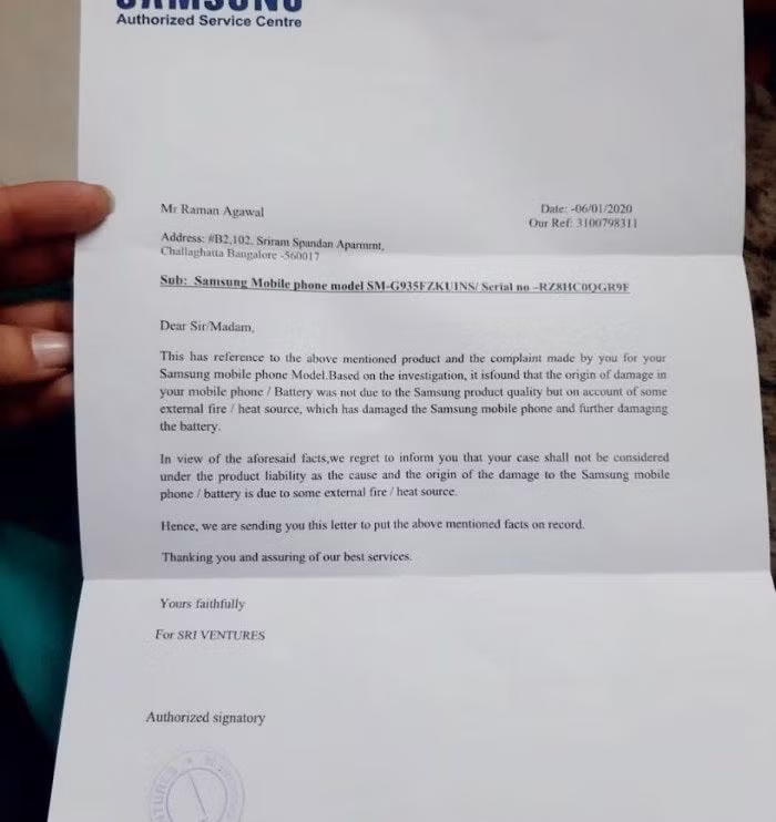 Galaxy S7 phát nổ, Samsung đổ lỗi cho người dùng ảnh 1