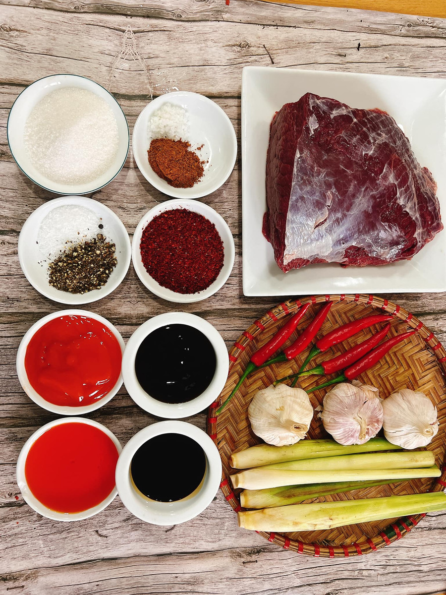 Gia vị cho món bò khô.