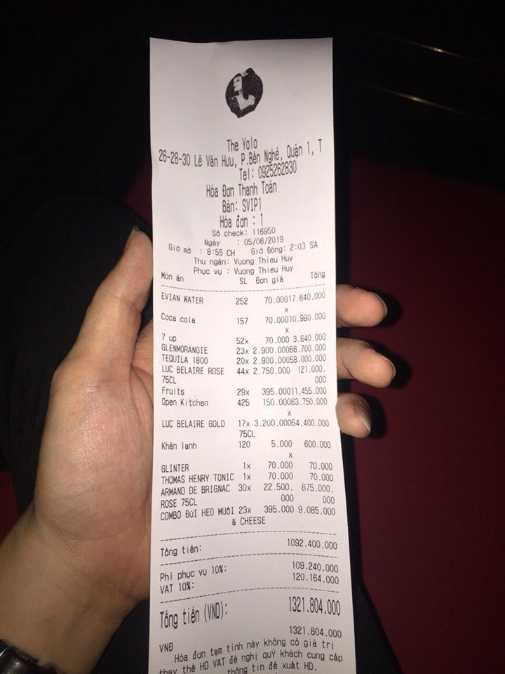 Hóa đơn thanh toán tiệc sinh nhật của Nguyễn Hồng Thuận. Hóa đơn thanh toán tiệc sinh nhật của Nguyễn Hồng Thuận.