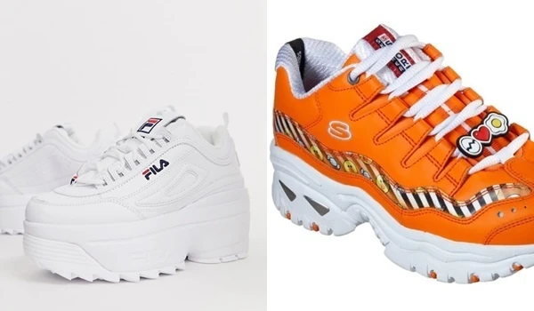 FILA và Skecher là hai trong những đôi giày thể thao đế khủng đang được yêu thích nhất.