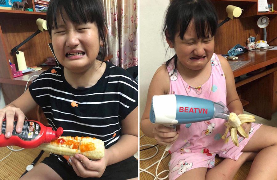Hết lấy máy sấy làm chuối khô, ông anh trai lại lừa em gái làm ngô cay theo cách này
