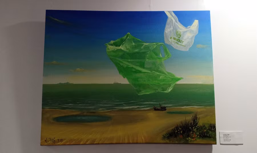 Tranh sơn dầu trên toan “Gió tháng 7” của nghệ sĩ Lê Huy Tiếp.