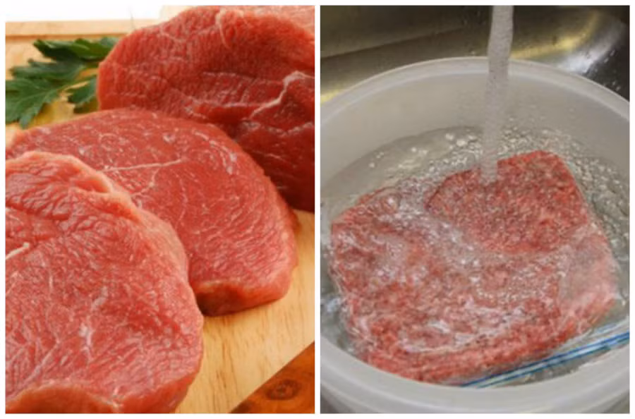 Rã đông thịt sai cách