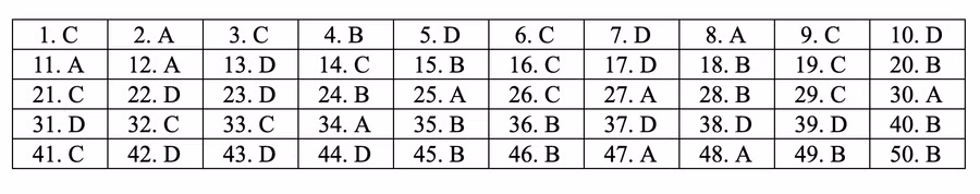 Đáp án tham khảo môn Toán thi THPT quốc gia 2019 tất cả mã đề