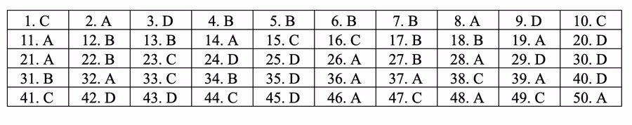 Đáp án tham khảo môn Toán thi THPT quốc gia 2019 tất cả mã đề