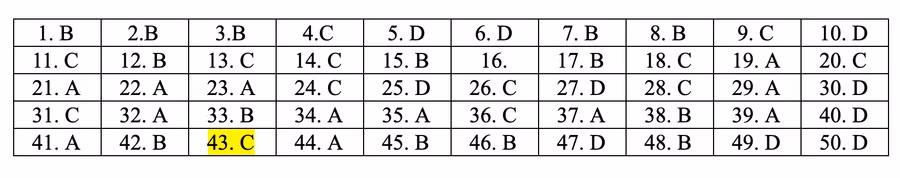 Đáp án tham khảo môn Toán thi THPT quốc gia 2019 tất cả mã đề