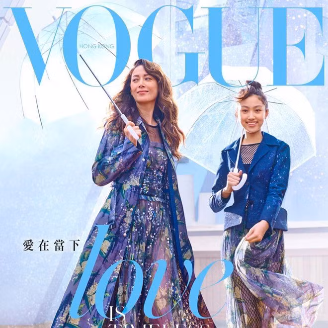Đầu năm 2019, Nhậm Tình Giai cùng mẹ chụp ảnh cho trang bìa của tạp chí thời trang Vogue Hong Kong. Nhan sac con gai