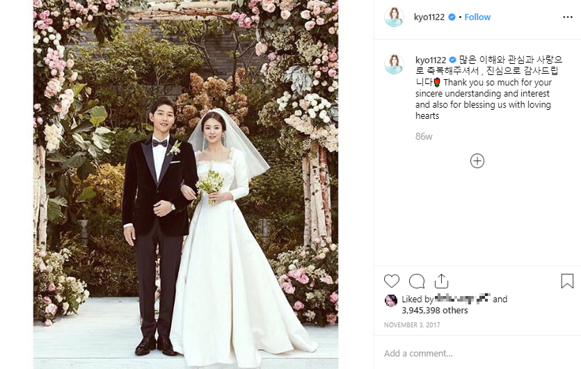 Lưu luyến hôn nhân tan vỡ, Song Hye Kyo vẫn để ảnh cưới hạnh phúc cùng Song Joong Ki