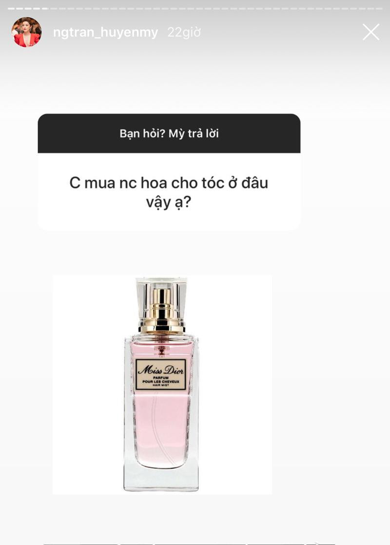 Á hậu Huyền My tiết lộ bộ sưu tập nước hoa “khủng” không kém Trấn Thành ảnh 3 fan hoi loai nuoc hoa hay dung, a hau rich kid dua nguyen bst gay choang vang the nay day - 3