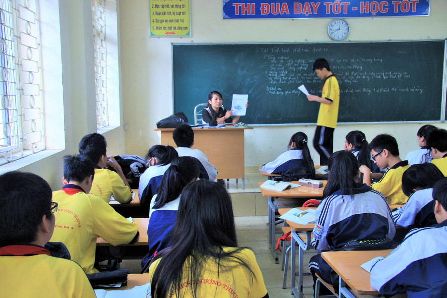 Chương trình GDPT mới được triển khai, giáo viên càng có vị trí, vai trò quan trọng. Ảnh: Thiên Thanh