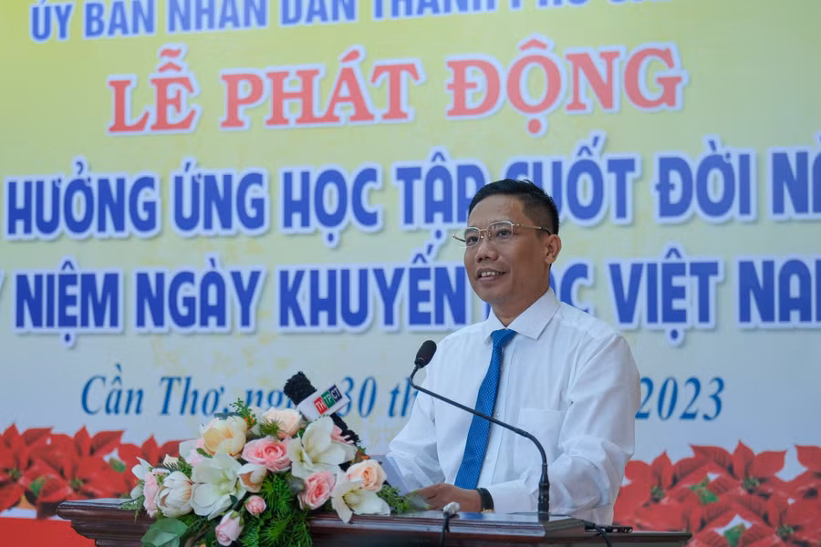 Ông Nguyễn Thực Hiện, Phó Chủ tịch UBND TP Cần Thơ phát biểu tại lễ phát động.
