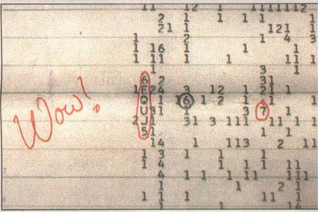 Bút tích của TS Jerry Ehman về tín hiệu Wow cách đây 40 năm 