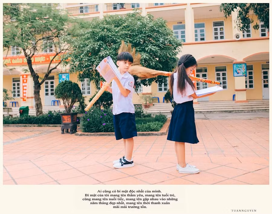 Cả bầu trời tuổi thơ ùa về qua bộ ảnh cực đẹp của cô cậu học trò tiểu học ảnh 5