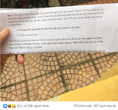 Vụ ly hôn của Song Hye Kyo vào đề kiểm tra... Vật lý ảnh 1 Bài đăng nhận được hàng chục nghìn lượt thích.