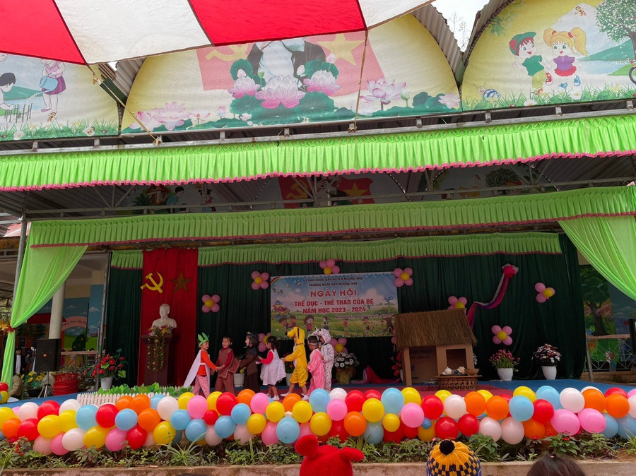 Các bé nhập vai diễn kịch. Các bé nhập vai diễn kịch.