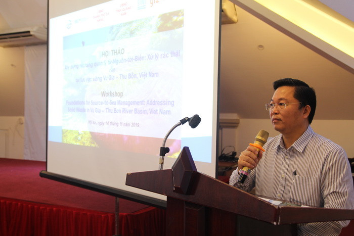 Ông Lê Trí Thanh, Phó Bí thư tỉnh ủy, Phó Chủ tịch UBND tỉnh Quảng Nam phát biểu tại hội thảo.