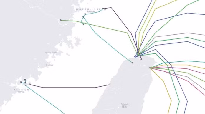 Sơ đồ các tuyến cáp internet của vùng lãnh thổ Đài Loan (Trung Quốc) Sơ đồ các tuyến cáp internet của vùng lãnh thổ Đài Loan (Trung Quốc)