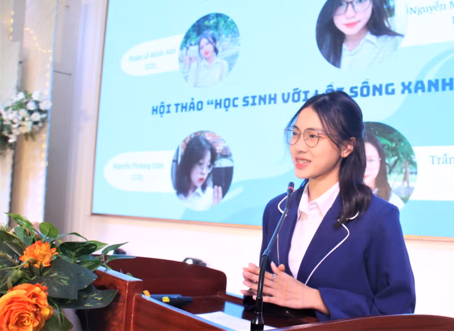 Phạm Lê Minh Anh, học sinh trường THPT số 1 tỉnh Lào Cai chia sẻ về "Dự án Sông xanh".