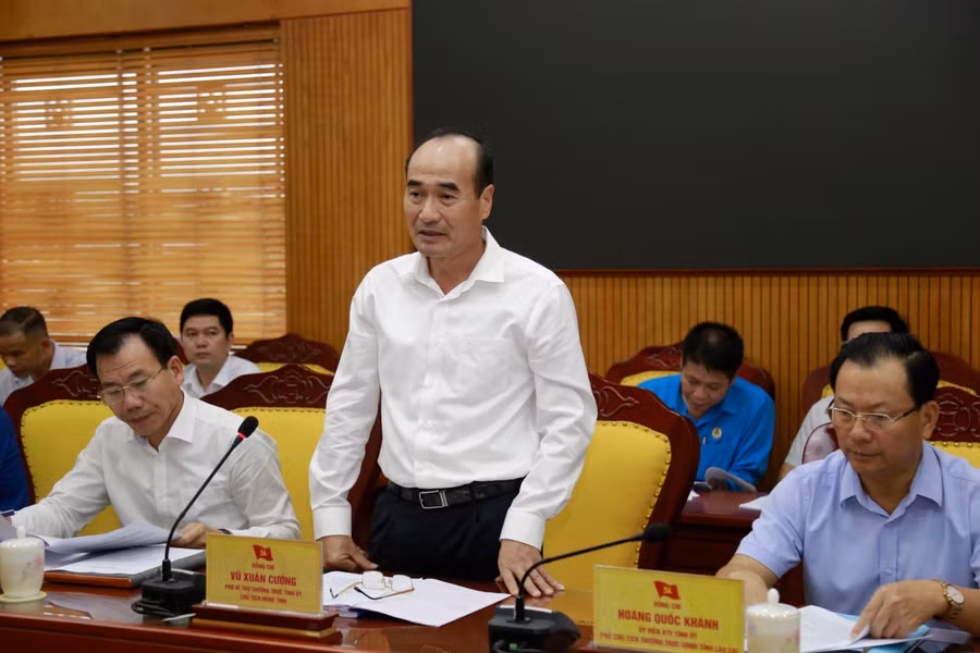 Ông Vũ Xuân Cường phát biểu tại buổi làm việc.