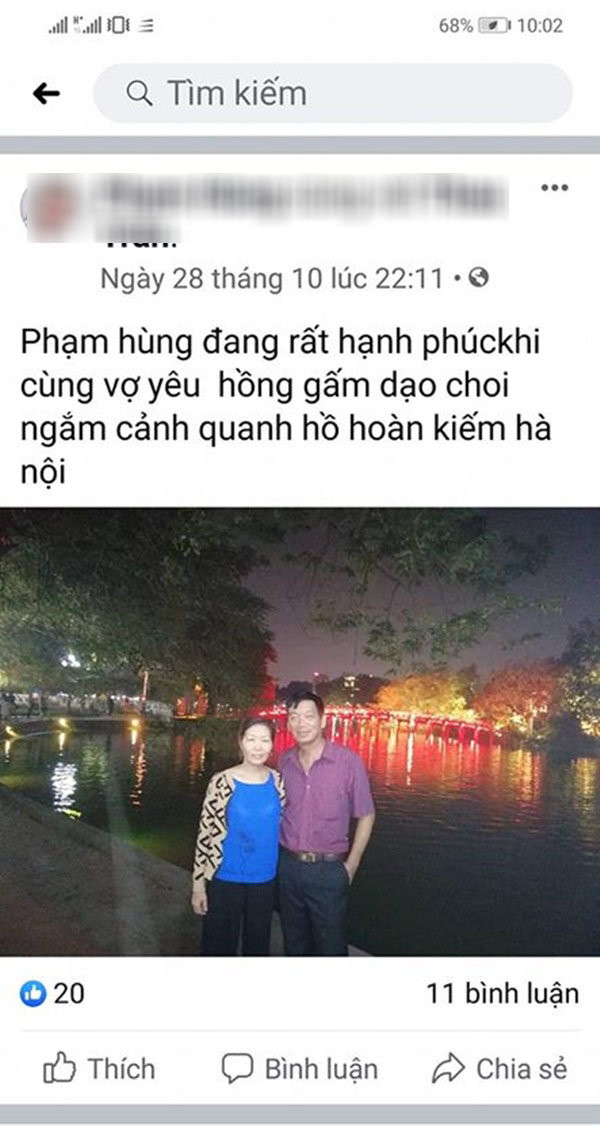 Bố mẹ U60 gây sốt khi đăng status Facebook “cực chất“ ảnh 9 Dù viết bao nhiêu dòng chú thích ảnh, bác vẫn không quên gọi vợ là “vợ yêu”