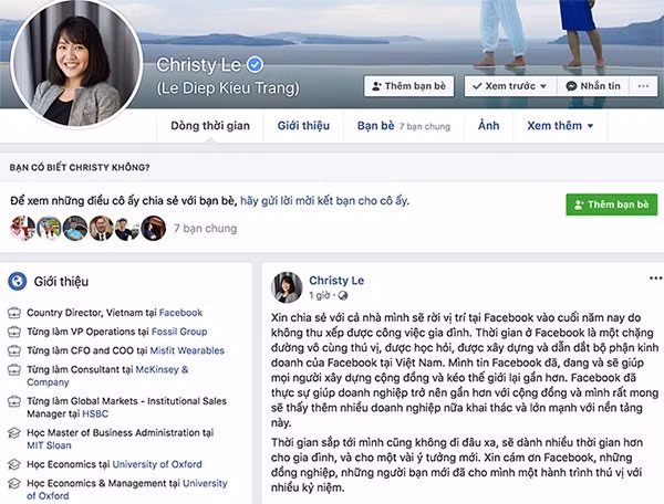 Thực hư thông tin bà Lê Diệp Kiều Trang rời vị trí giám đốc Facebook ảnh 1 Facebook chưa xác nhận tin bà Kiều Trang rời vị trí giám đốc