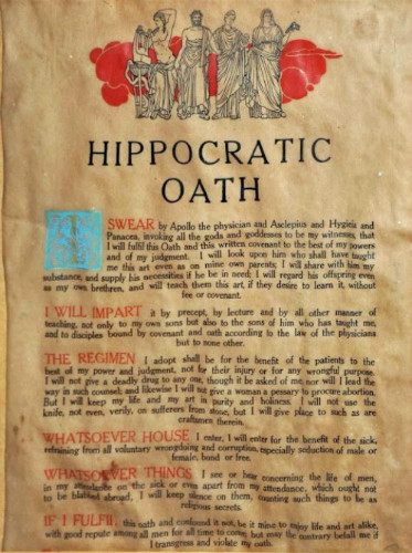 Lời tuyên thệ Hippocrates. Lời tuyên thệ của Hippocrates.