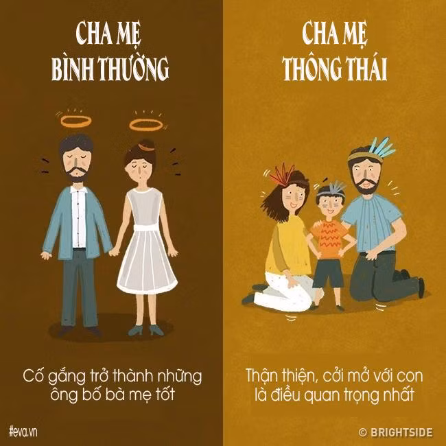 su khac biet it nguoi biet giua cha me binh thuong va cha me thong thai khi nuoi day con - 8
