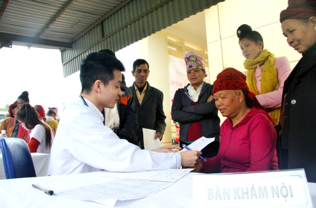 Các bác sĩ khám bệnh và tư vấn cho bà con Các bác sĩ khám bệnh và tư vấn cho bà con