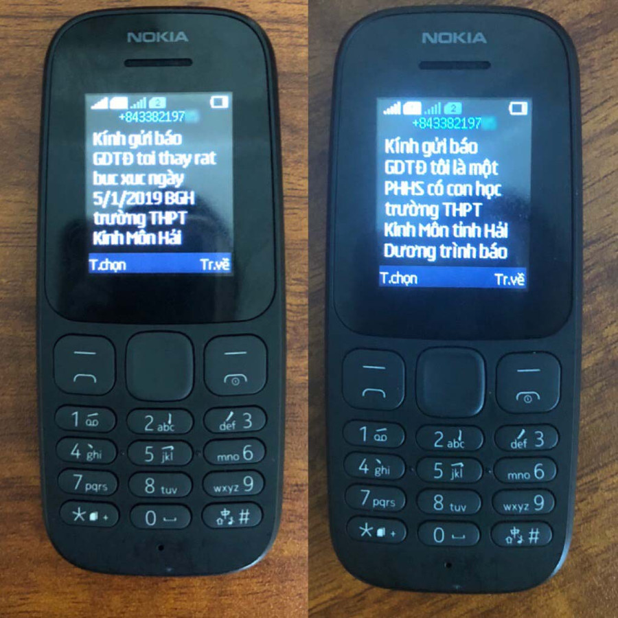 Số điện thoại và một số nội dung mà bạn đọc phản ánh đến đường dây nóng của Báo GD&TĐ về sự việc