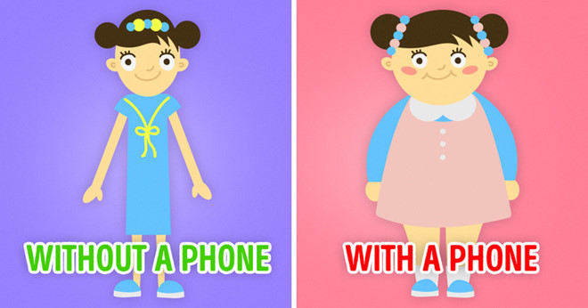 7. Béo phì: Dùng smartphone có thể gây ra béo phì do trẻ dành quá nhiều thời gian để chơi điện thoại, không tham gia các hoạt động thể chất. Với chiếc điện thoại, mọi vận động, kể cả ra ngoài đi dạo với bạn, cũng khiến trẻ khó chịu và không sẵn lòng thực hiện. Quá trình sử dụng điện thoại còn kích thích trẻ uống nước ngọt. Ảnh: Depositphotos. 9 tac hai khon luong khi phu huynh cho con choi smartphone hinh anh 7