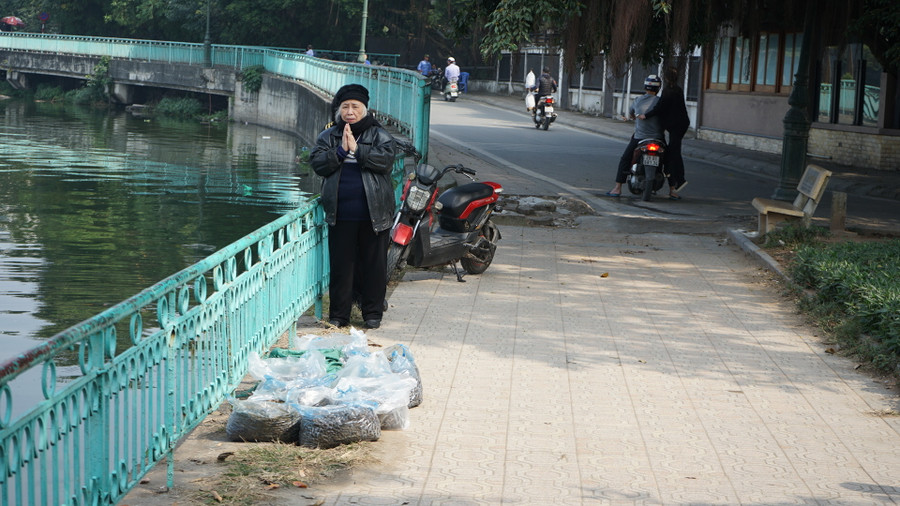 Nhiều người dân phóng sinh hàng chục kg ốc, trai…